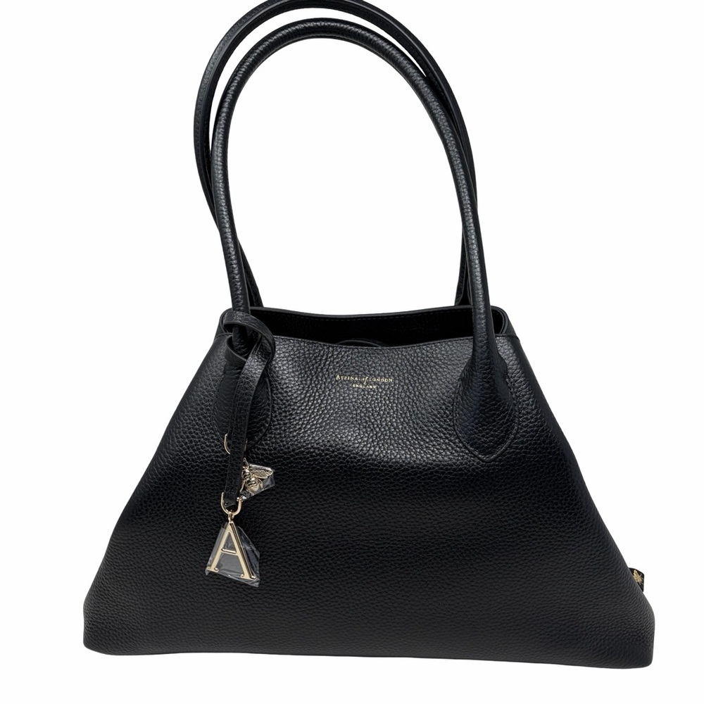 Aspinal Large Paris Black Pebble Bag, NWT - Picture 2 of 16